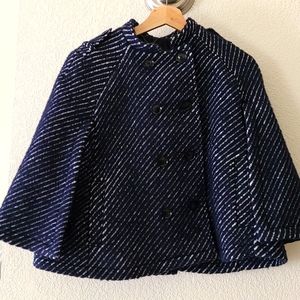 Banana Republic black tweed cape jacket